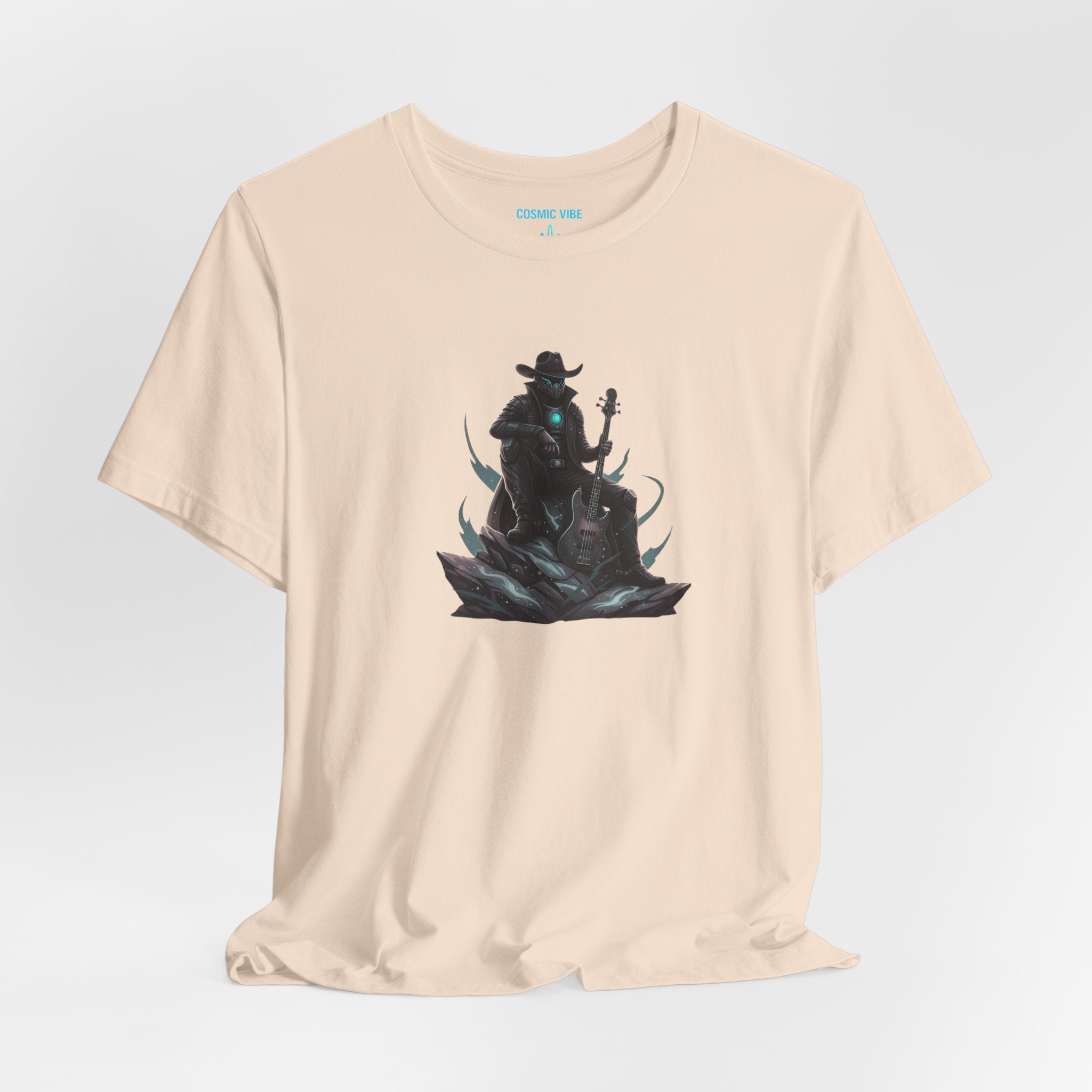 Space Cowboy Sitting on Rock