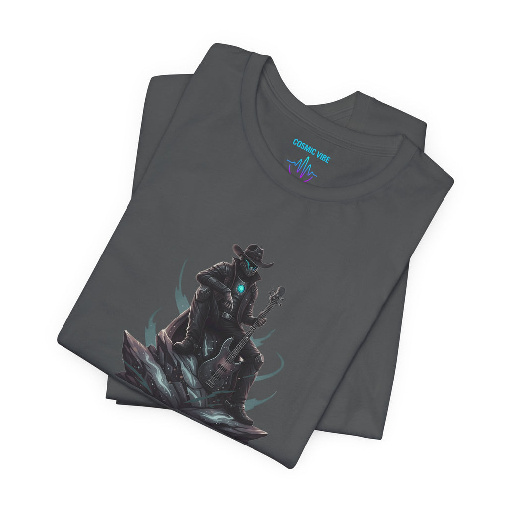 Space Cowboy Sitting on Rock