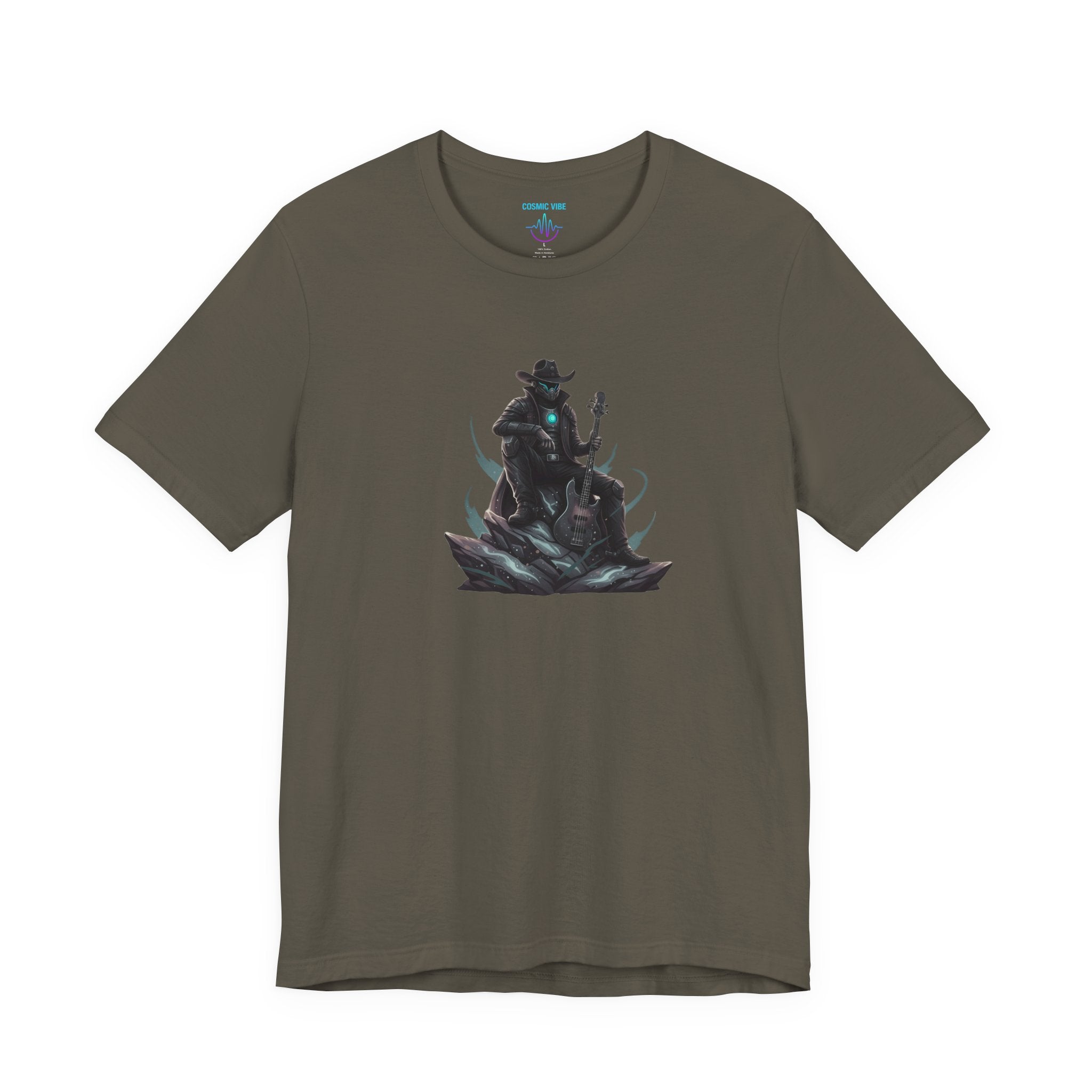 Space Cowboy Sitting on Rock