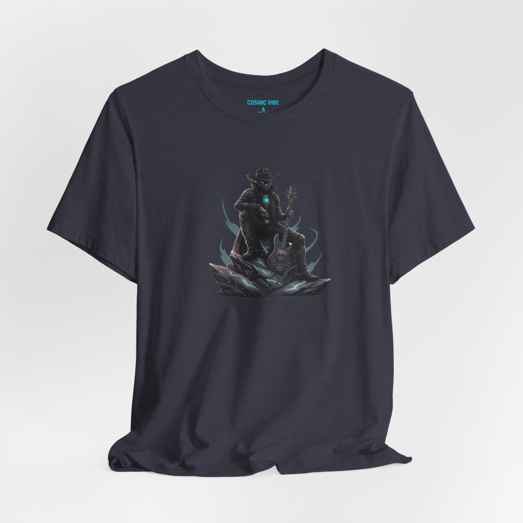 Space Cowboy Sitting on Rock