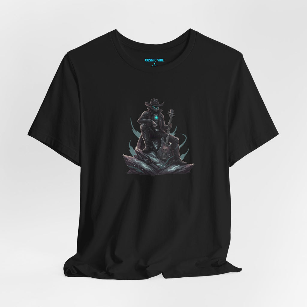 Space Cowboy Sitting on Rock
