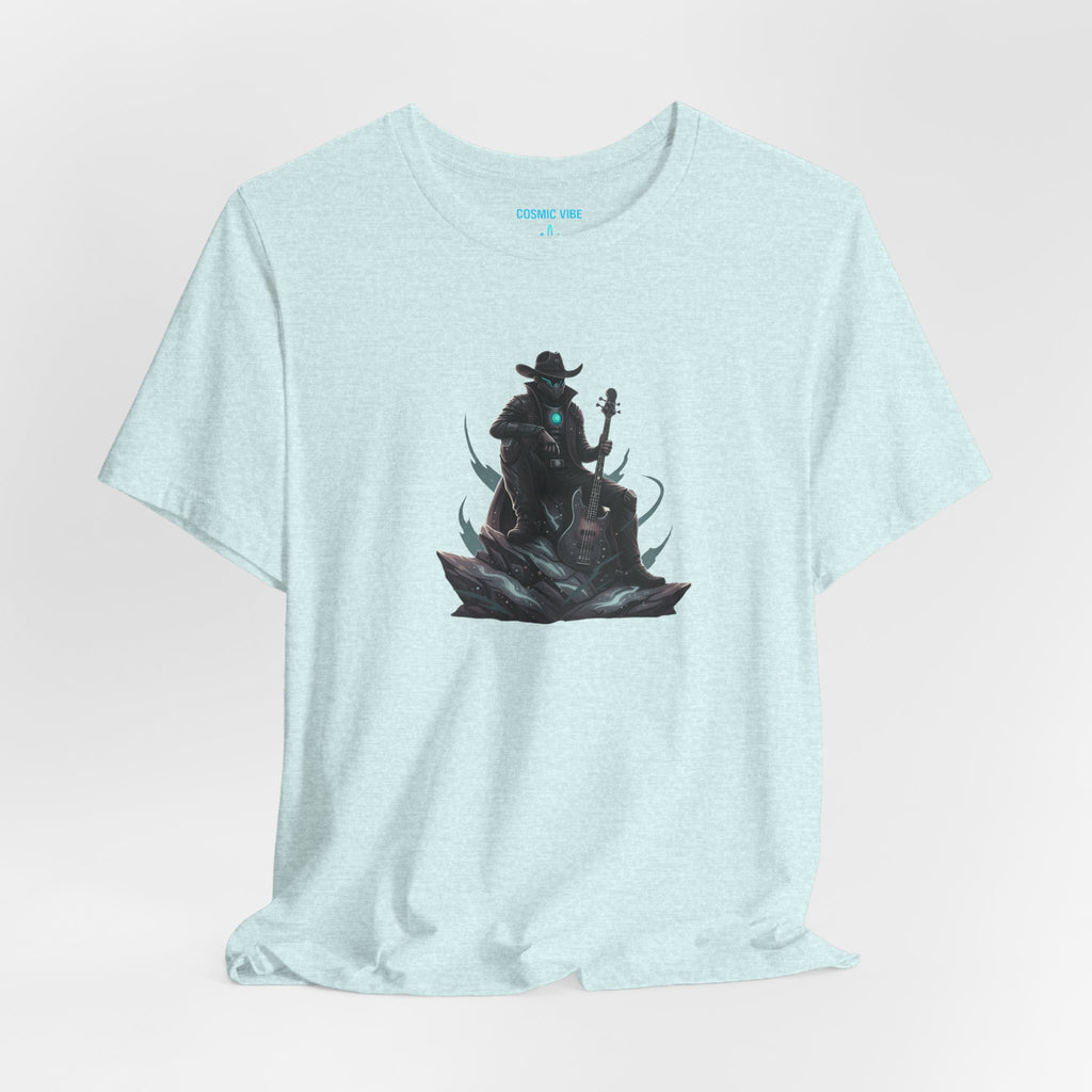 Space Cowboy Sitting on Rock
