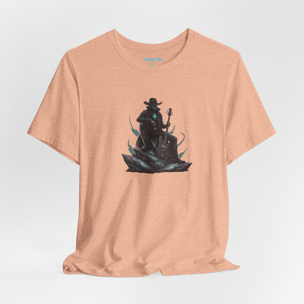 Space Cowboy Sitting on Rock