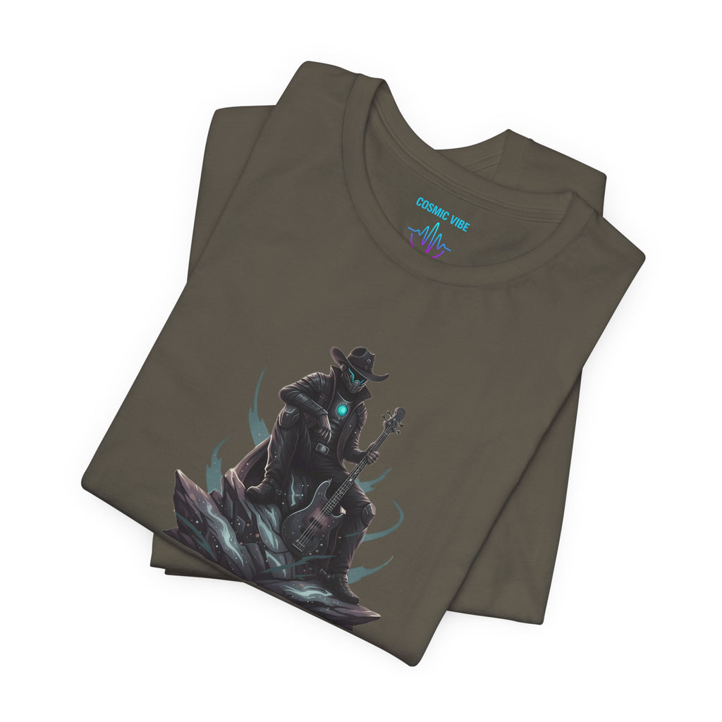 Space Cowboy Sitting on Rock