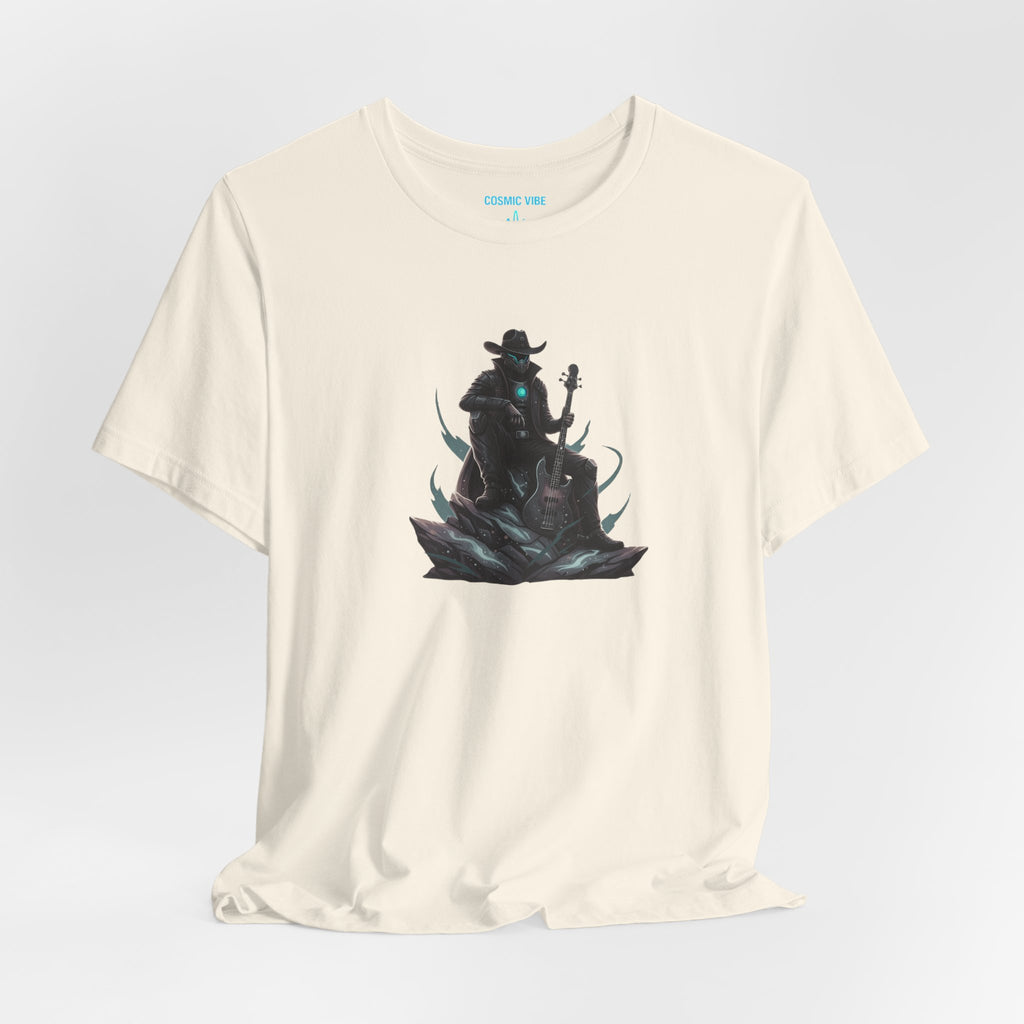 Space Cowboy Sitting on Rock