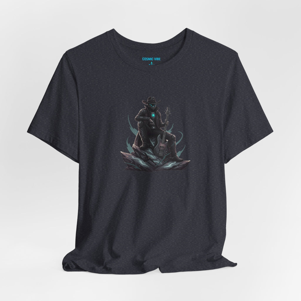 Space Cowboy Sitting on Rock